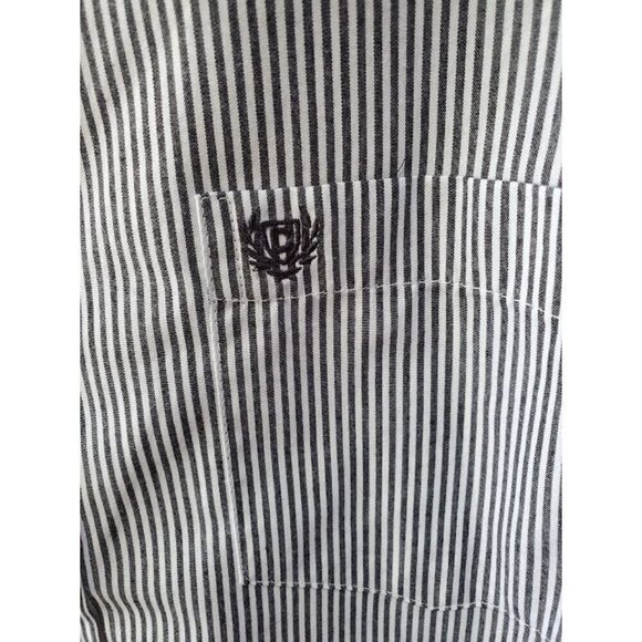 Chaps Black Multi-Striped Easy Care Long Sleeve Shirt Size L 100% Cotton NWT - Picture 5 of 9